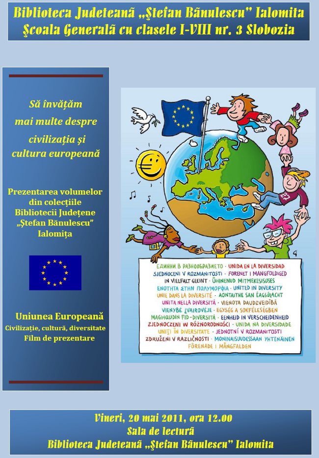 sa invatam mai multe despre civilizatia si cultura europeana